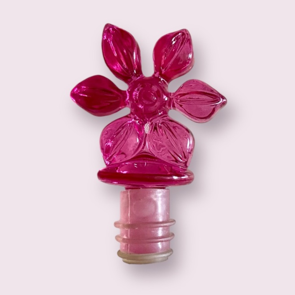 Pink Flower Wine Stopper / Bottle Stopper